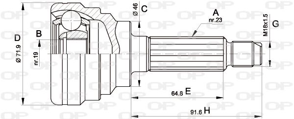 OPEN PARTS Шарнирный комплект, приводной вал CVJ5490.10